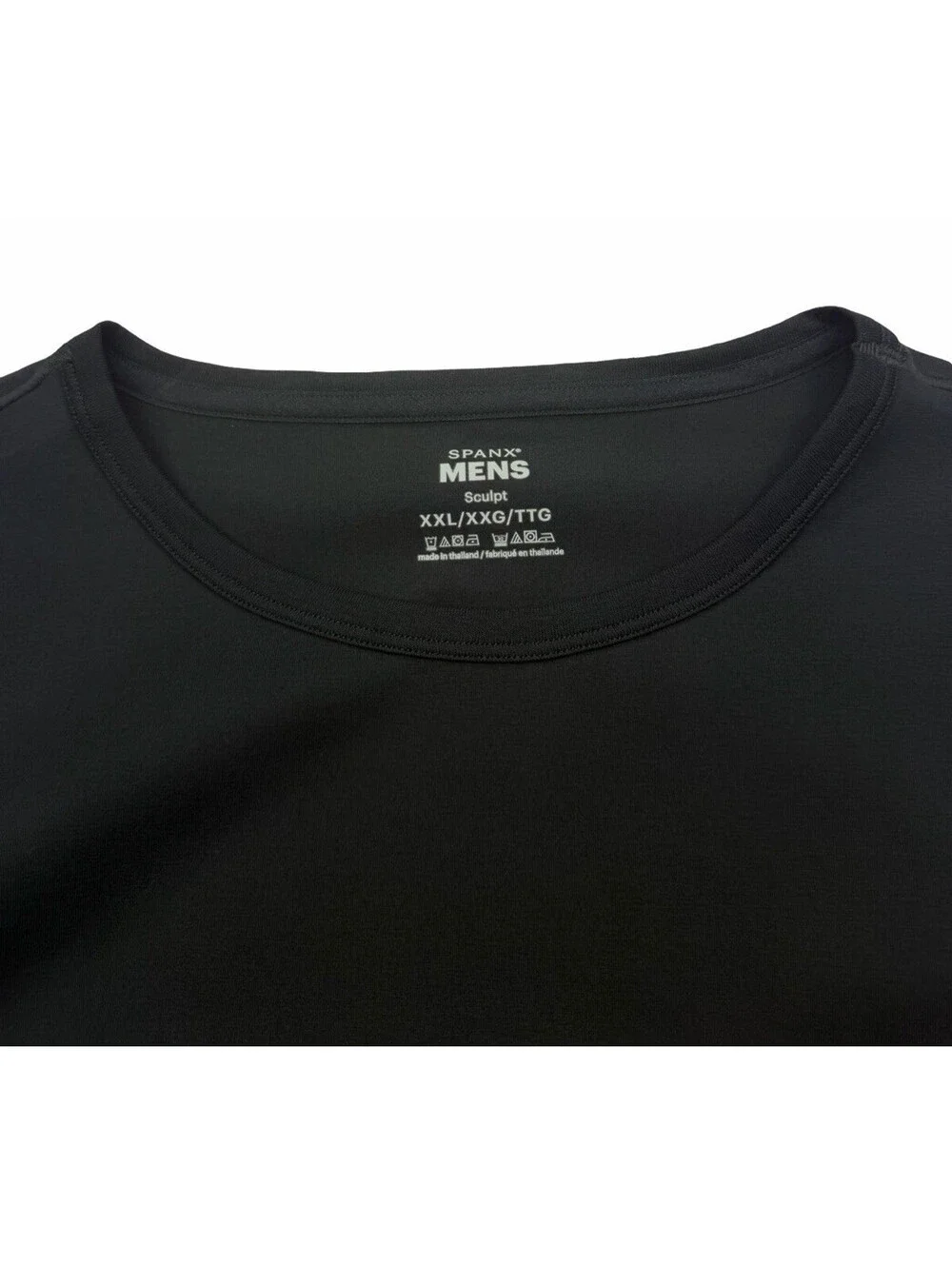 SPANX Men's Sculpt Cotton Spandex Crew T Shirt Classic Black Size XXL - Picture 3 of 5